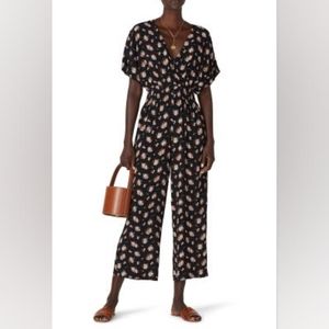 Madewell black floral jumpsuit